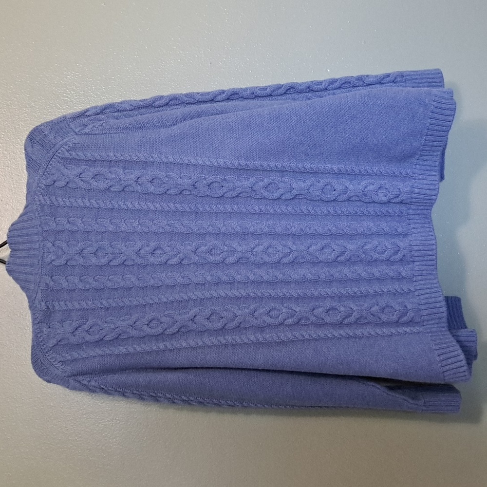L. L. Bean Cable knit Cardigan blue XL cotton. - Picture 4 of 4